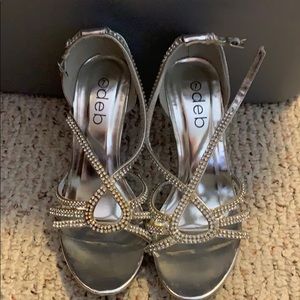 Silver Prom Heels
